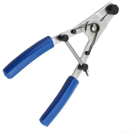 Alicates de extracción de pistón de freno de motocicleta con diseño de resorte ajustable de 16,5 a 40 mm para ajuste de tornillo de sujeción de mandíbula moleteada, mango ergonómico, azul y rojo