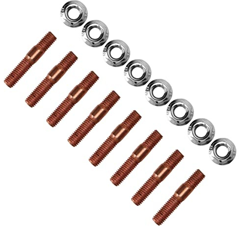 Cosiki M8 1,25 Hochdruckbeständiger Stehbolzensatz für Abgaskrümmer für Verbesserte Motoreffizienz für Autoenthusiasten. Metalllegierung