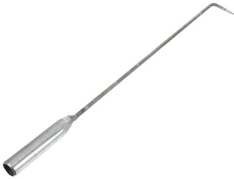 Kaminhaken mit Langem Griff aus Eisen für Feuerstelle und Grill | Multifunktions Werkzeug, Bequemer Griff, Silberne Ausführung, für Hausküche und Outdoor Barbecue