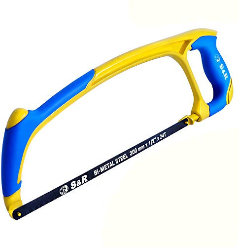 S&R Seghetto ad Arco Professionale per Metallo 300mm - Lama Bimetallica Ultra Resistente, Taglio di Ferro e Alluminio, Maniglia Ergonomica Antiscivolo