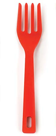 RSVP International Silicone Flexible Fork, Red, 11 | Mixes Ingredients, Mashes Food, Whisks Eggs, & More | Dishwasher Safe & Heat Resistant | Baking, Serving, Mixing Made Easy
