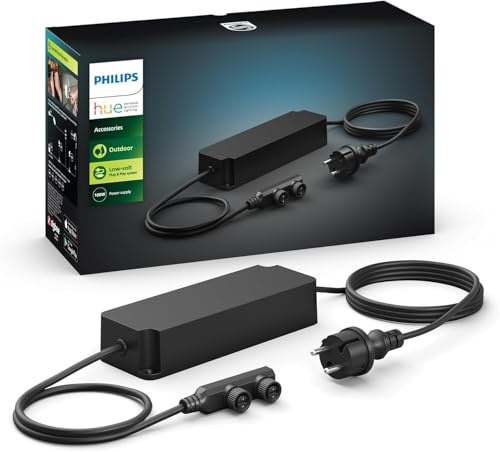 Philips Hue Outdoor Netzteil 100W, steuerbar via App, kompatibel mit Amazon Alexa (Echo, Echo Dot), wetterfest, schwarz