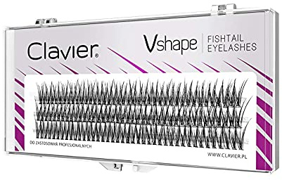 Clavier Artificial lashes in tufts V-Shape Fishtail C-Curl | 10 lashes in a tuft | Different lengths from 8 to 14 mm | Natural looking, for a unique 3-D effect