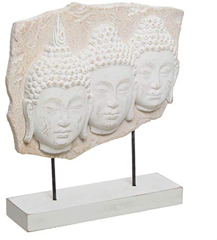 Vidal Regalos Figura Decorativa Caras de Buda en Peana Resina 29 cm