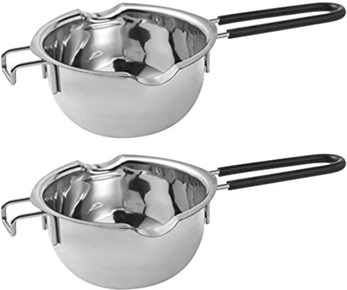 Melting Chocolate Pot - Double Boiler Spouts, Candle Making Melting Pot for Melted Butter Cheese Caramel Candy and Milk Honey Heating, Soap and Wax Making - 304 Stainless Steel