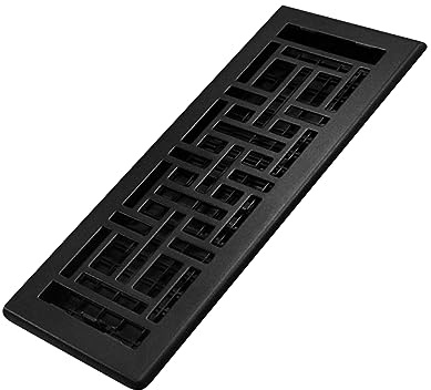 Decor Grates AJH412-BLK Registro de suelo oriental, 10 x 30,5 cm, negro texturizado