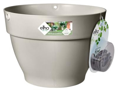 elho Vibia Campana hängande korg 26 – blomkruka för utomhus – Ø 26 x H 18 cm – vit/silkeslen vit