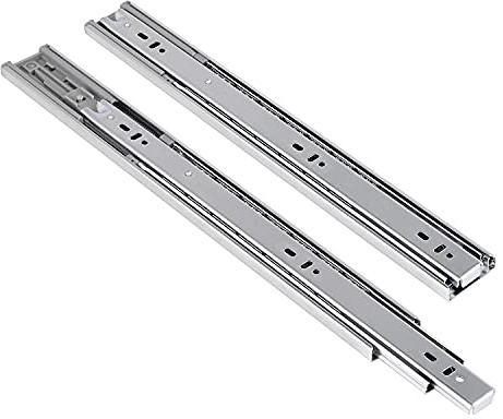 Lospitch 1 Paar Schubladenschienen Vollauszug 300mm mit Selbsteinzug, Kugelführung, verzinkter Stahl, 45 mm Schienenhöhe, bis zu 45 kg Tragkraft pro Paar
