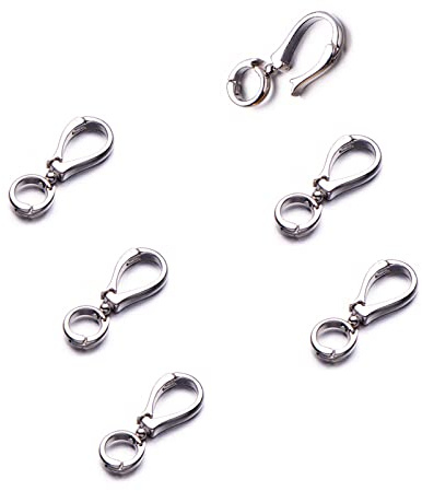 Zpsolution Double Opening Interchangeable Pendant Connector for Necklace, Jewelry Charm Bails Pendant Attachment for Jewelry Making, Pendant Holder for Necklace