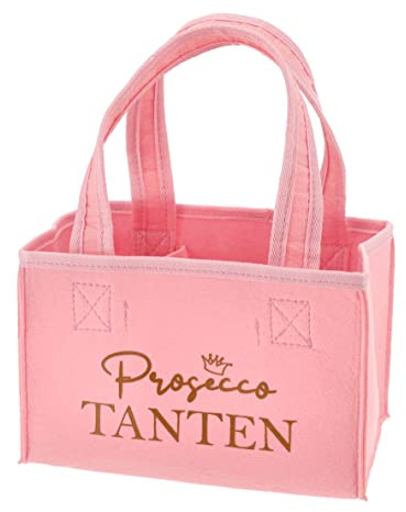 Spetebo Filz Flaschenträger für Frauen - 6X 0,33 oder 0,5 l - Prosecco Tanten - Prosecco Sekt Flaschen Dosen Träger Halter Handtasche