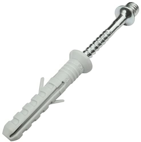 AERZETIX - C57873 - Set di 20 Tasselli a colpire Ø8x45mm con flangia fresata + vite con testa filettata M8x58mm per dado M8 - a chiodo - per fascetta di tubi fissaggio in calcestruzzo cemento