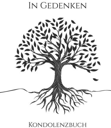 In Gedenken: Kondolenzbuch Trauer Gebunden, Hardcover, Trauerfeier Gästebuch, Großformat (ähnl. DIN A4)