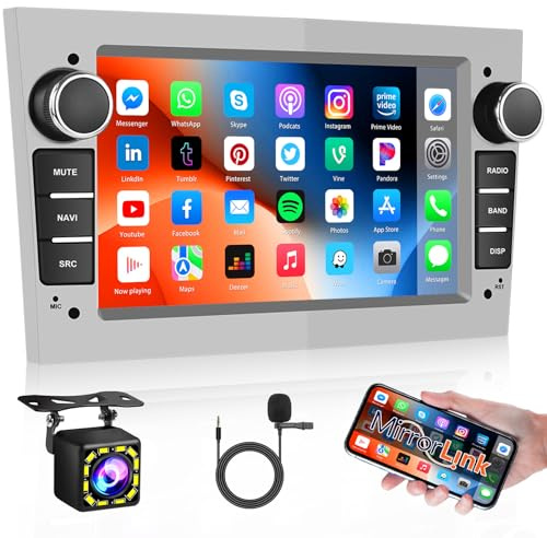 Hikity 1+32GB Android Autoradio 2 Din mit Navi für Opel Astra Corsa Antara, 7 Zoll Touchscreen Radio mit WiFi Bluetooth Freisprecheinrichtung FM RDS Mirror Link SWC USB Rückfahrkamera Dashcam