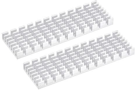 sourcing map 2 Pack M.2 SSD Heatsink Cooler with Thermal Pad Alloy Aluminum Cooling Sink for PC, 70x22x6mm, White