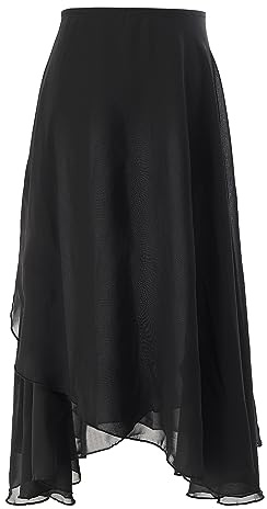EASTBUDDY Ballet Skirt Women Sheer Long Dance Wrap Skirt for Adult Girls Chiffon Skirts with Adjustable Tie Waist Black