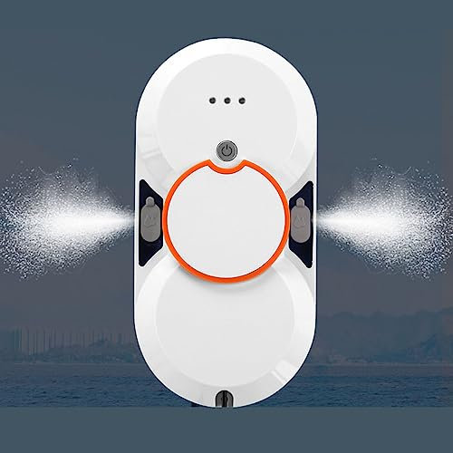 Robot Lavavetri,5600pa Robot Aspirapolvere-Pulizia Intelligente/Doppio Getto d'Acqua/Rilevamento dei Bordi Automatico/Antiscivolo,per Pulizia delle Finestre E Vetrate,White