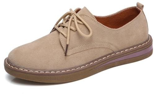 Mocasines Simples de Mujer con Cordones para Mujer Zapatos Planos Casuales