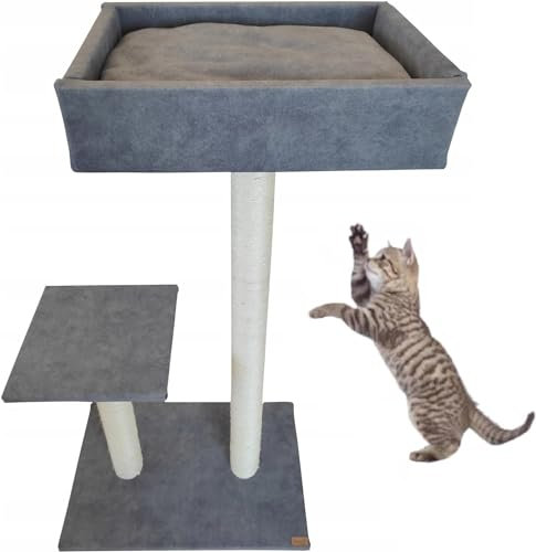 Katzenkratzbaum Kratzbaum Katzenbaum Kletterbaum Spielbaum für Katzen grau 112 cm