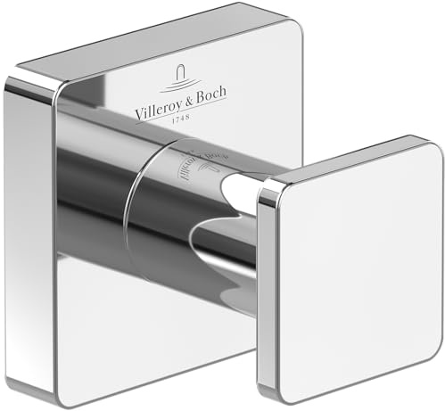 Villeroy & Boch Elements Striking Handtuchhaken, eckig – Chrom | Für Wandmontage geeignet, aus Messing, 45 x 44 x 45 mm, TVA15201100061