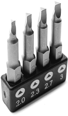 OHIY - Set di 4 punte per cacciavite triangolari, in acciaio CR-V resistente, dimensioni 2,0, 2,3, 2,7, 3,0, gambo lungo 5,1 cm, con attacco esagonale standard da 1/4