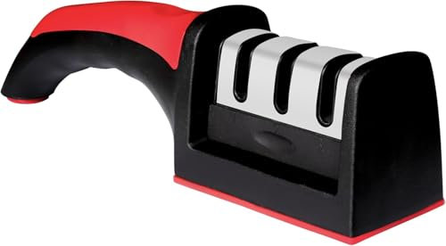 XE Afilador Cuchillos Cocina - Afiladores Cuchillos Manuales de 3 Etapas para Afilar Cuchillos Hogar y Restaurante - Piedra de Cerámica, Placas Carburo de Tungsteno Herramienta para Afilar Cuchillos