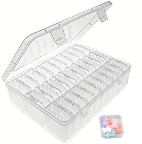 Rongxze Aufbewahrungsbox, Sortierbox, Transparent, mit Deckel, 30 Stück | Weiß, Klein, Kunststoff, Für Perlen, Pillen, Bastelartikel, Schmuck