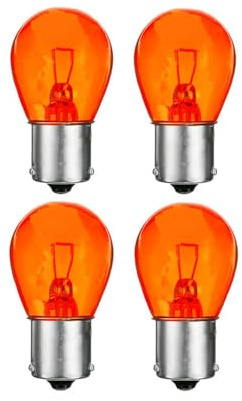 ZMShun 4Pcs 24V 21W 7507 BAU15S S25 PY21W 12496 1156PY Amber Halogen Bulbs Car Turn Signal Bulbs Auto Signal Lights Stop Brake Tail Indicator Lamp DC 24V 21W (Amber glass)