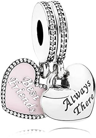 Wedanor Damen Best Friend Dangle Charm Anhänger für Armband 925 Sterling Silber Geburtsstein Charms Beads passend für Armband