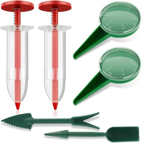 6Pcs Seed Dispenser for Small Seeds Mini Sowing Manual Handhold Seedlings Dibber, Transplanter, Widger Set Garden Tool Sets Professional Reusable Hand Spreader Tool Sets Hand Tools