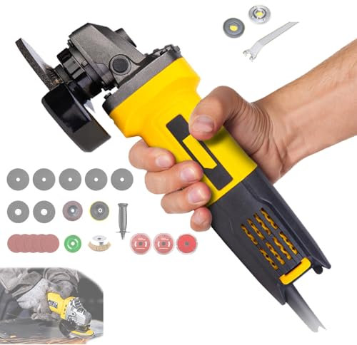 Kit De Amoladora Angular Inalámbrica De 1200W Con Motor De Amoladora Angular Eléctrica Sin Escobillas De 11000Rpm Con 2 Discos De Amolado,5 Discos De Corte,Para Cortar Metal,All-round