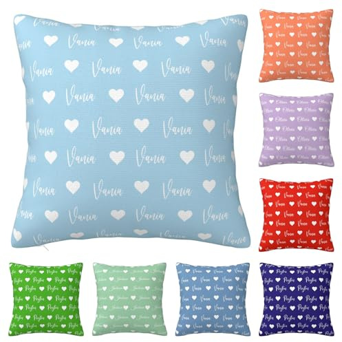 Disosm Personalized Family Name Throw Pillow Case 12x12(30x30cm), Customize Name Housewarming Cover Gift, Personalized Gifts for Birthday Christmas Mother's Day
