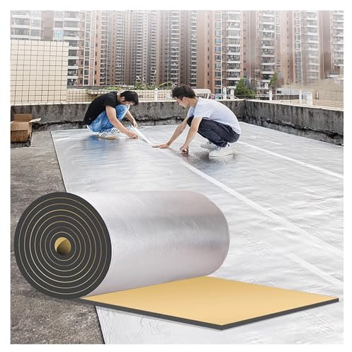 ZXCASDF Voiture insonorisation Mousse,Tapis de Voiture Isolant，Autocollant Film Isolant Thermique Film,pour Radiateur Sol Toit Mur,Protéger Contre Le Froid et la Lumière(25MM(THK),1 * 7M(7m²))