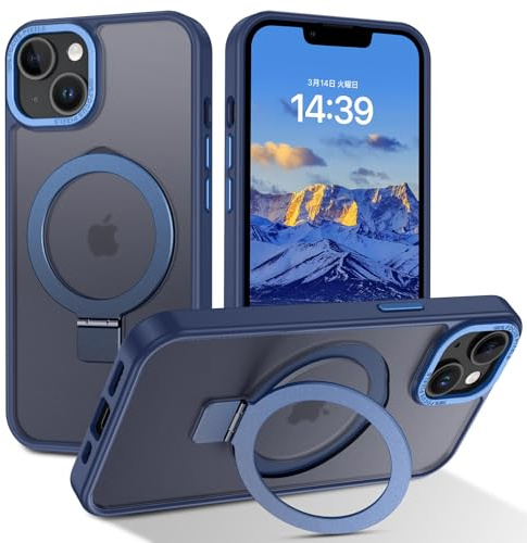 BENTOBEN Hülle für iPhone 13 Mini Mag- Safe mit Ständer, [Magnetisch Ständer Ring] Matt Kabellos Dünn TPU Bumper Cover Case Handyhülle iPhone 13 Mini 5.4, Schwarz