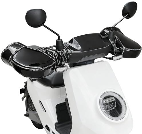 7JI Gants de Guidon de Moto,Protection Universelle des Mains Contre Le Vent et la Pluie,Gant de Guidon à Cordon Coupe-Vent,Gants Chauds Portables pour l'extérieur avec Bandes réfléchissantes