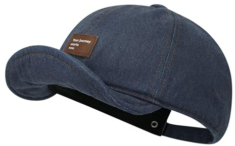 CLAPE Basebollkeps för män, kort kant, dam, platt kant, justerbar hatt, shorts, brim, unisex, hiphopkeps, sportkeps, BSAD2516-blå, One size
