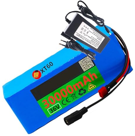 Batería Litio Bicicleta Eléctrica Batería E-Bike Batería Bicicleta Eléctrica 36V 30Ah Batería Litio-Ion 13S3P + Charger XT60/T Plug XT60 Plug,36V 30Ah