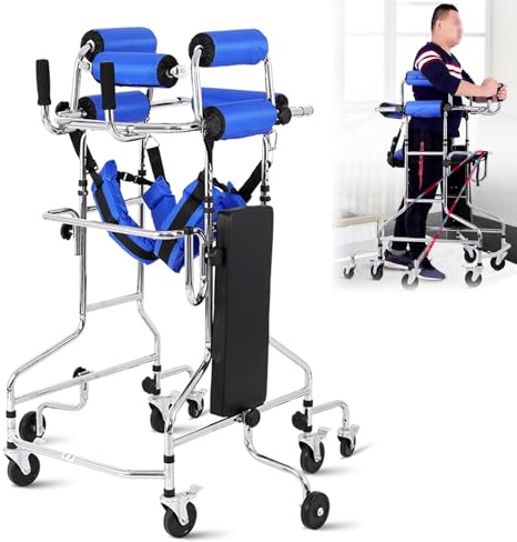 Faltbare Gehhilfe,8 Räder Faltbare Gehhilfen for Senioren,leicht,kippsicher und Überrollbar,mit Sitz und Universalradbremsen,Geeignet for Behinderte Menschen,Erwachsene mit Schlaganfall (Männer)