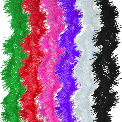 GWAWG Confezione multipla di 6 boa di piume artificiali, 6 colori disponibili, boa artificiali soffici per accessori da ballo, Scuro., Etichettalia unica