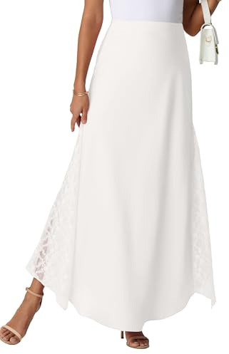 GRECERELLE Jupes longues d'été en satin pour femme, taille haute, jupe longue en soie fluide avec fermeture éclair, jupe pour femme, jupe pour fête, mariage, vacances, neige, XL