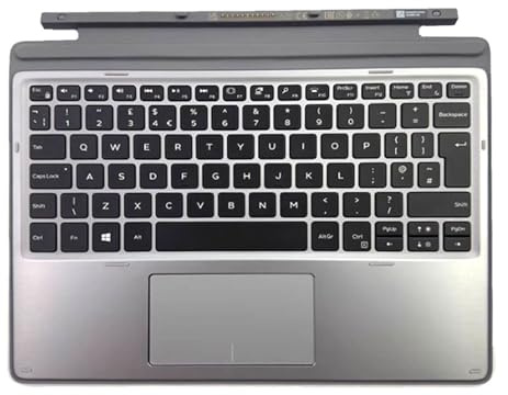 RTDPART Tablet Dock Palmrest für Dell Latitude 7200 2-in-1 0NCD42 NCD42 mit Großbritannien UK Tastatur Obergeschrieben Neu