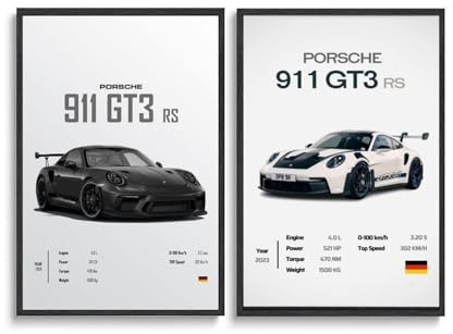 A Set Of 2 Car Poster 911 Gt3rs Für Zimmer, Ästhetische Leinwand-Wandkunst, Schlafzimmer-Dekor Poster 12x18inch(30x45cm)