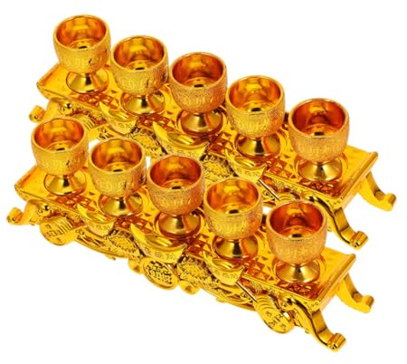 ABOOFAN 2 Set Mini Altar Chalice Set with Sturdy Plastic Cup and Altar Lightweight Sacrificial Tea Cup for Temple Worship Home Offering and Ritual Enhancements