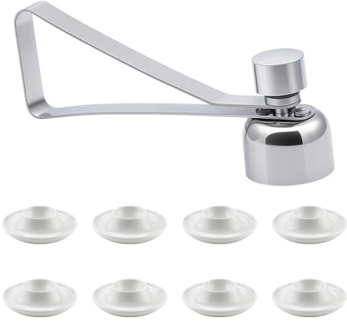 8 PCS Egg Cups with 1 Pcs Egg Opener, Egg Holder Stackable Design for Kitchen Organization, Microwave Safe PP Material, Ideal for Family Breakfast and Entertaining Guests
