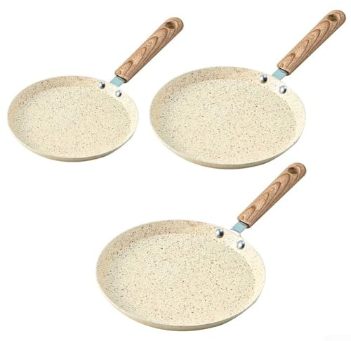 Stone Coated Nonstick Aluminum Alloy Saucepan with Magnetized Base Designed for Crepes Pancakes and Other Flat Dishes Cooking (10寸)