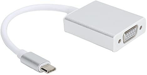 Tomantery Type-C to VGA Adapter Compact Durable Converter for OS X. Portable Male to Female Converter for Business Presentation and Desktop Extension
