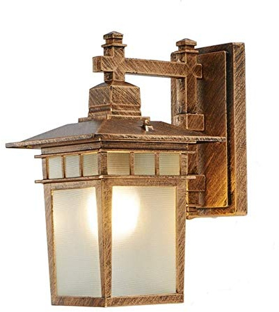 LYGXWJFC Wall Lamps Sconces Country Vintage Outdoor Wall Lantern Retro Garden Light Florence Aluminum Glass Wall Light Sconce Wall-Mounted Porch Gazebo Garage Wall Lamp Mounted Waterproof Doorway