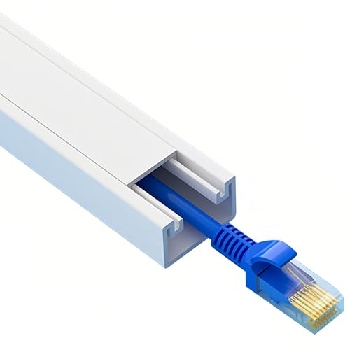 Goulotte Passe Cable de 100 Cm, Passe Cable Sol Autocollants, Goulotte Electrique pour Téléviseur, Éviter Les Chutes Dues Aux Câbles à la Maison ou Au Bureau(2 * 1cm/0.8 * 0.4in)