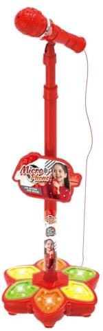 Microphone et support pour enfants – Grand jouet chantant pour enfants, microphone de karaoké pour enfants, microphone ABS réglable pour les fêtes d'anniversaire de filles, jeux de rôle et plaisir de