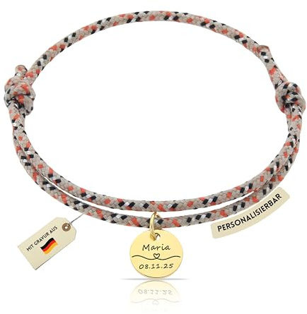 Made by Nami Personalisierte Geschenke für Herren Personalisiertes Armband Damen Herren Geschenk Freund Freundschaftsarmbänder mit Gravur Taufe Valentinstag Weihnachten