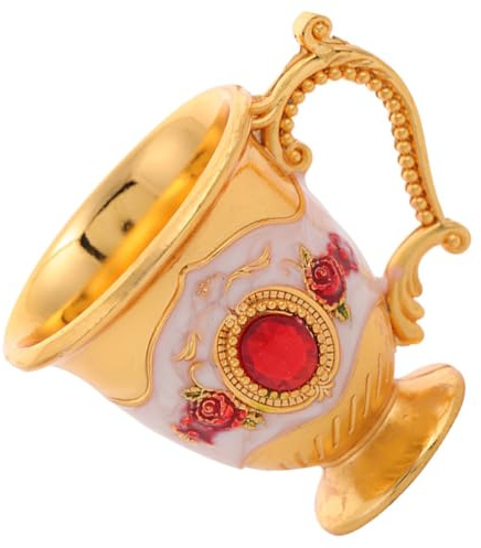 jojofuny Gobelet en Alliage Doré-Rouge Vintage, Coupe à Vin Blanc Motif Rétro Élégant, Tasse Métal pour Réception et Fête, Adaptée la Dégustation Cocktails